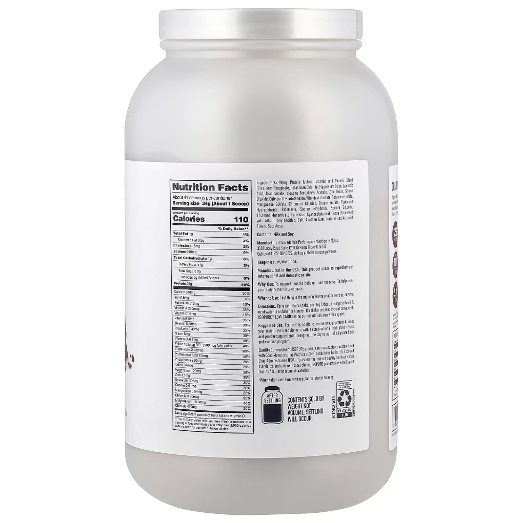 Isopure Low Carb Protein Powder Dutch Chocolate - 3 lb