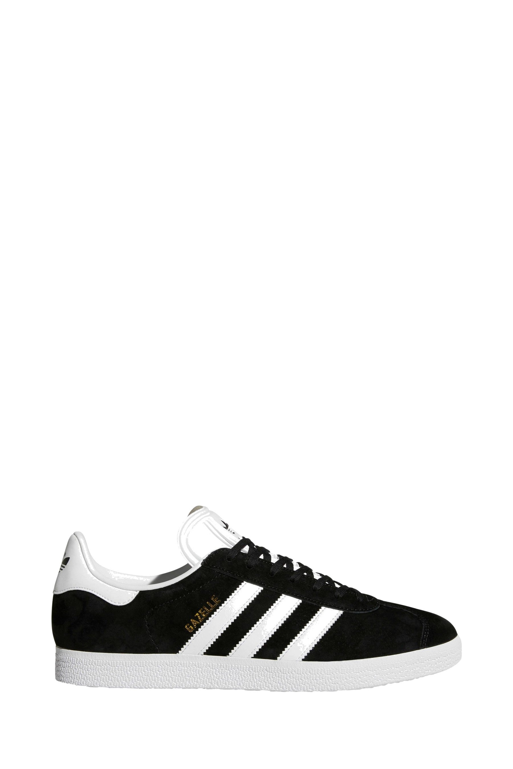 Black and white adidas originals gazelle trainers Clearance